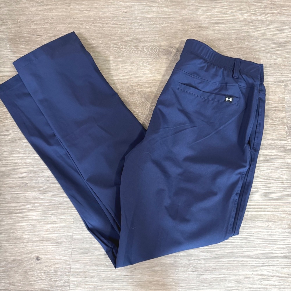 Under Armour Golf Pants Mens 36/34 Navy Blue Performance Tapered Chino